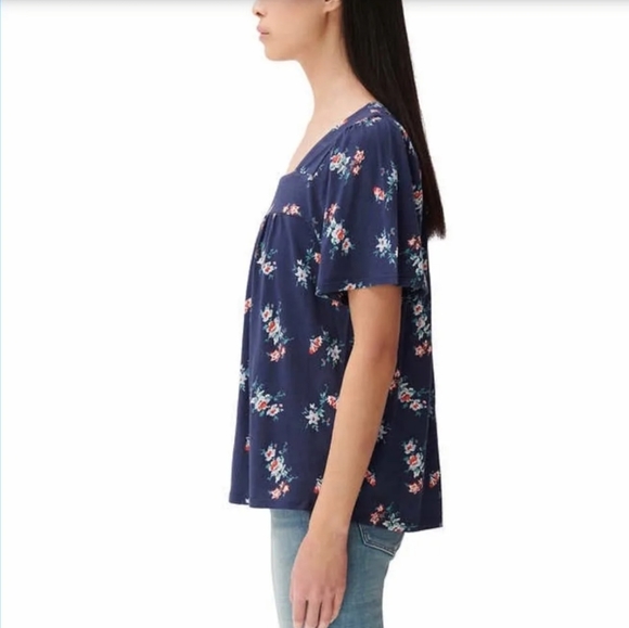 Lucky Brand Women's L Floral Squareneck Top - Picture 2 of 8